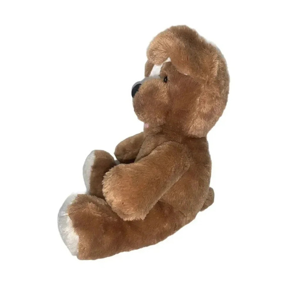 BAB Patches Brown Sugar Puppy Dog White Eye Patch 14" Pink Tongue Stuffed Animal - Picture 8 of 12